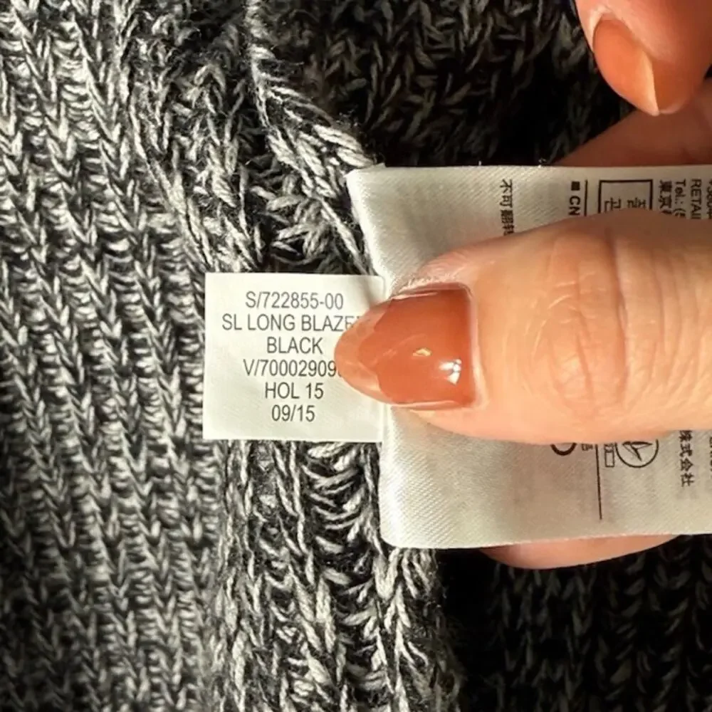 Banana Republic Womens Sleeveless Cardigan Sweater Open Front Knit Black Size XS